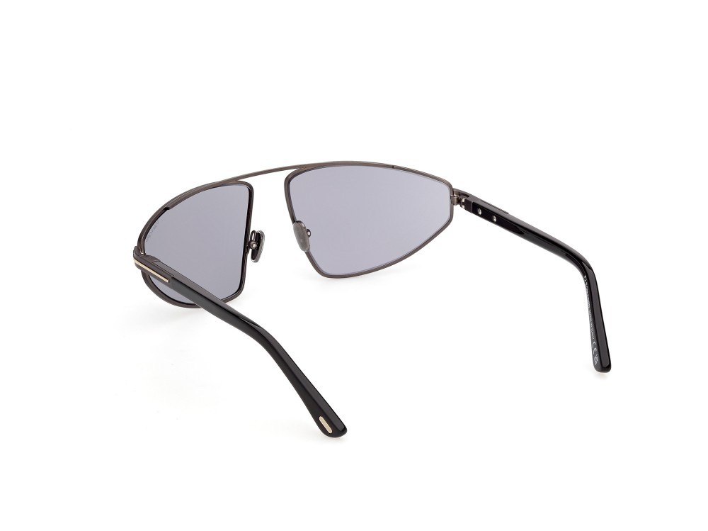 Occhiali da sole Tom Ford Parker-02 FT1399 (13A) colore rutenio scuro opaco forma aviator lenti fumo