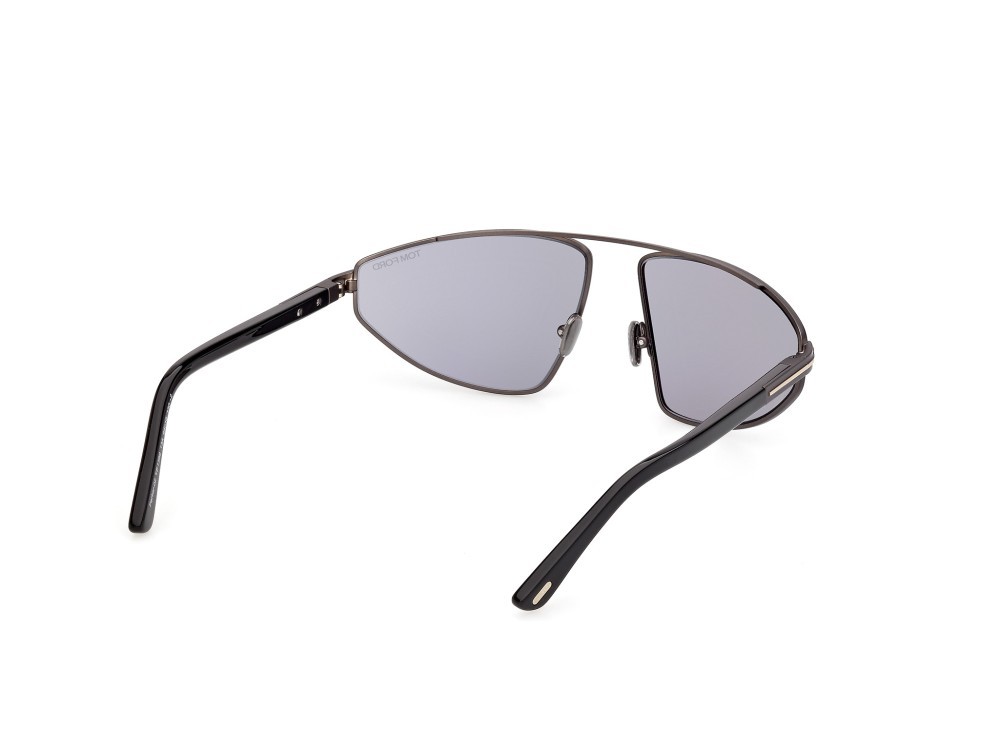 Occhiali da sole Tom Ford Parker-02 FT1399 (13A) colore rutenio scuro opaco forma aviator lenti fumo