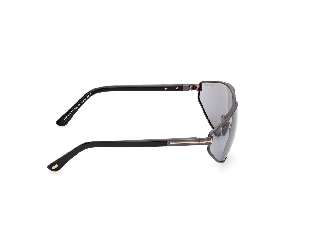 Occhiali da sole Tom Ford Parker-02 FT1399 (13A) colore rutenio scuro opaco forma aviator lenti fumo
