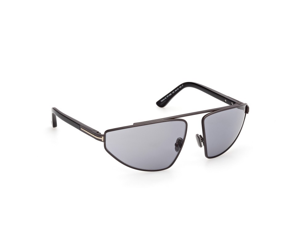 Occhiali da sole Tom Ford Parker-02 FT1399 (13A) colore rutenio scuro opaco forma aviator lenti fumo