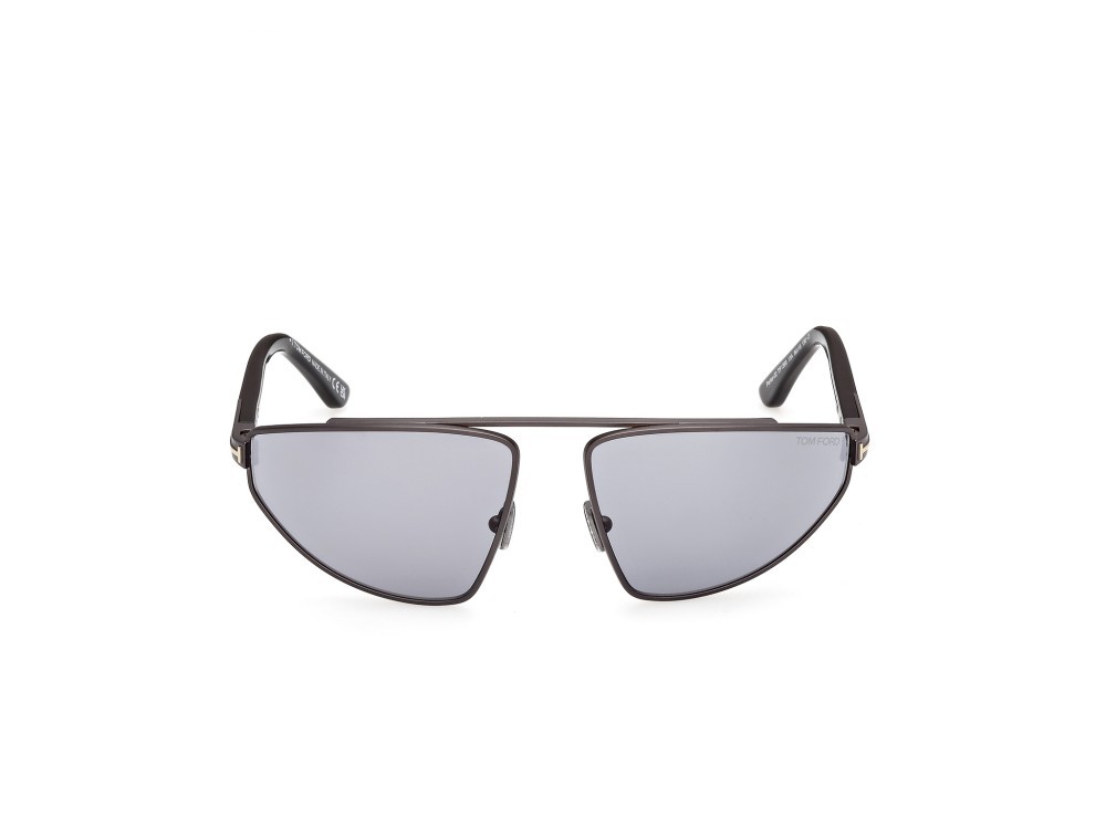 Occhiali da sole Tom Ford Parker-02 FT1399 (13A) colore rutenio scuro opaco forma aviator lenti fumo