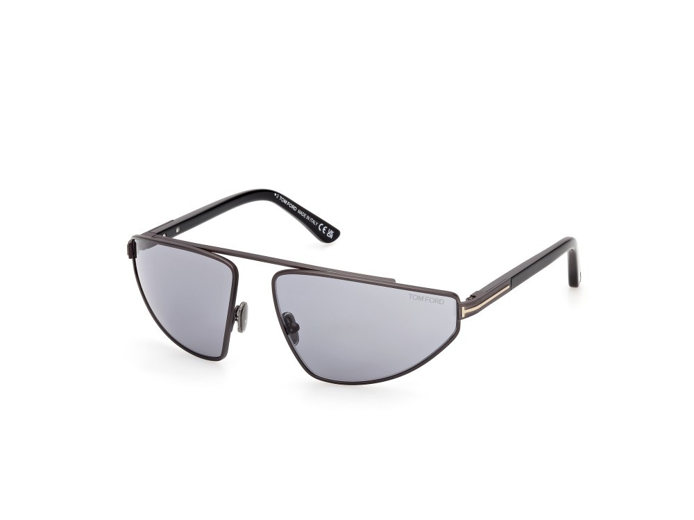 Occhiali da sole Tom Ford Parker-02 FT1399 (13A) colore rutenio scuro opaco forma aviator lenti fumo