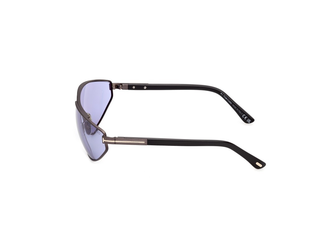 Occhiali da sole Tom Ford Parker-02 FT1399 (13Y) colore rutenio scuro opaco forma aviator lenti viola