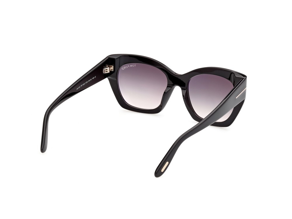 Sunglasses Tom Ford Joni-02 FT1422 (01B) color nero lucido shape butterfly lenses fumo grad.