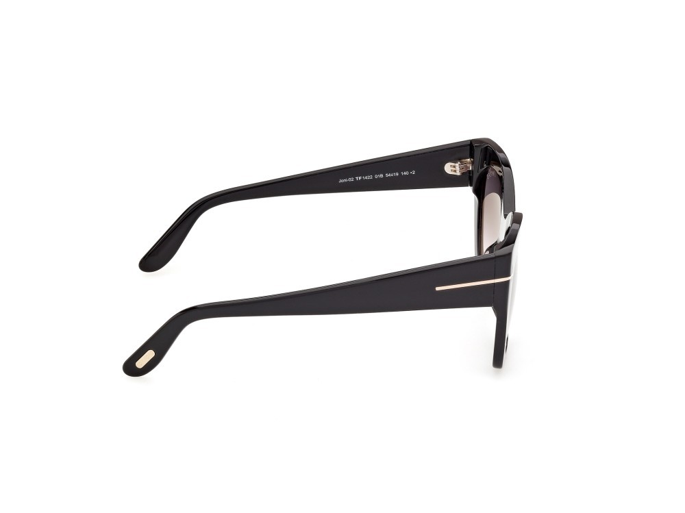 Sunglasses Tom Ford Joni-02 FT1422 (01B) color nero lucido shape butterfly lenses fumo grad.