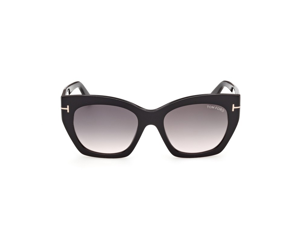 Sunglasses Tom Ford Joni-02 FT1422 (01B) color nero lucido shape butterfly lenses fumo grad.