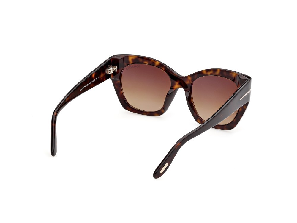 Sunglasses Tom Ford Joni-02 FT1422 (52F) color avana scura shape butterfly lenses marrone sfumato