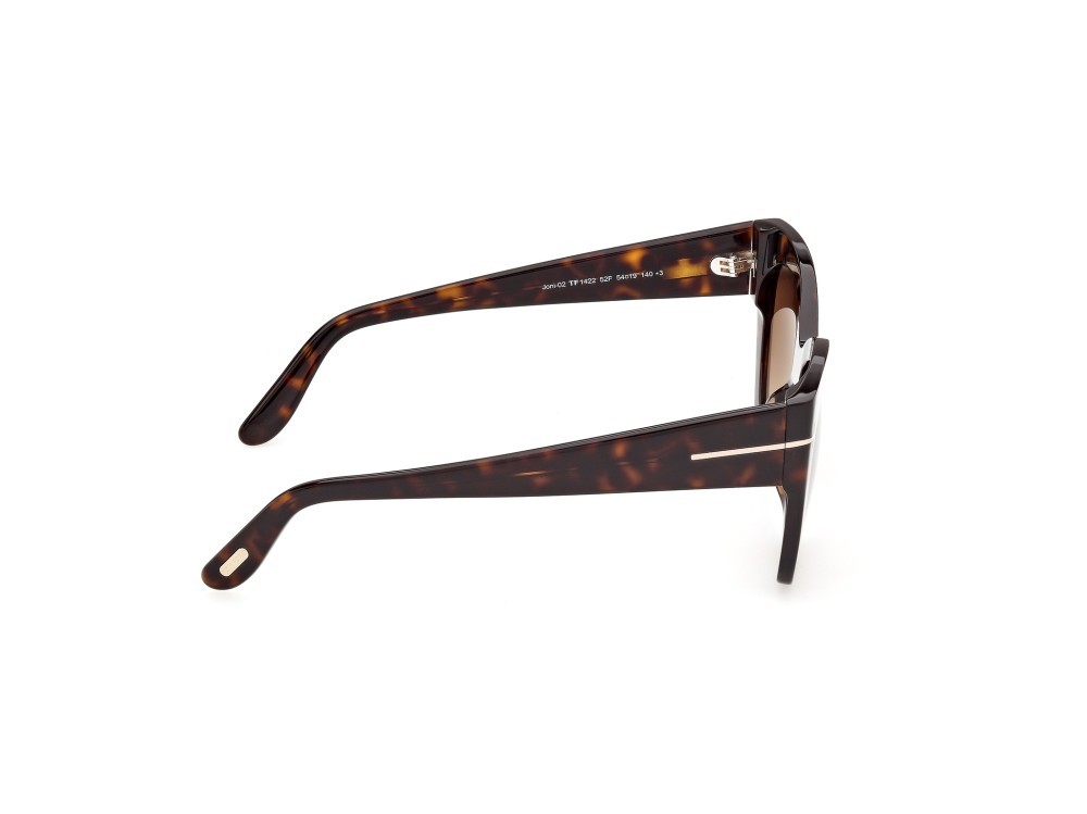 Sunglasses Tom Ford Joni-02 FT1422 (52F) color avana scura shape butterfly lenses marrone sfumato