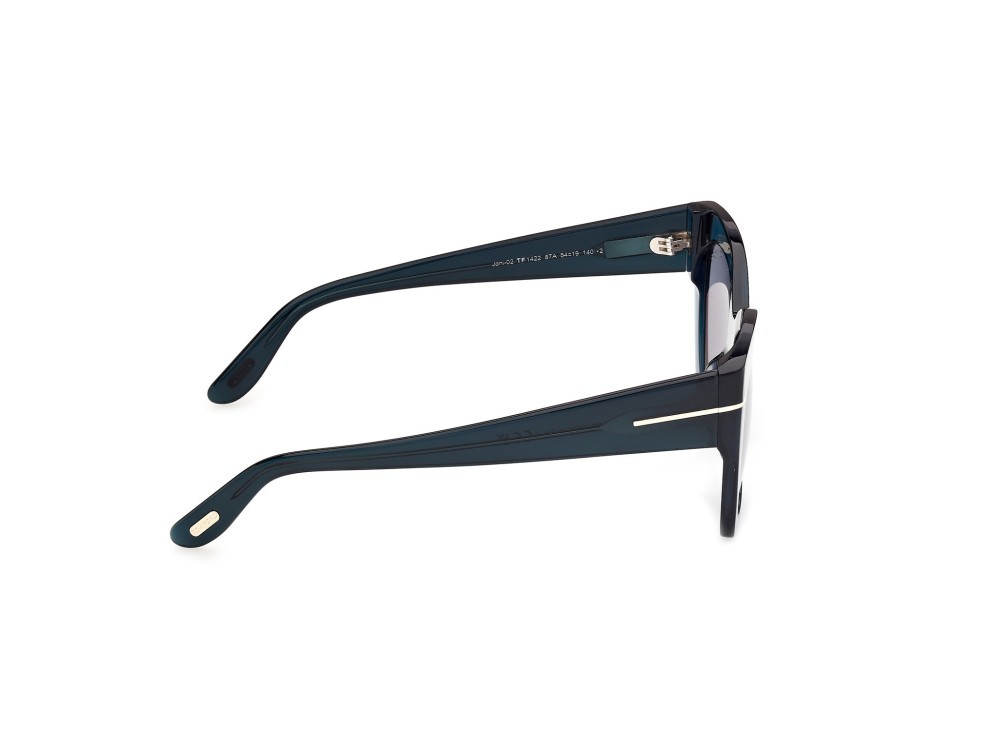 Sunglasses Tom Ford Joni-02 FT1422 (87A) color turchese lucido shape butterfly lenses fumo