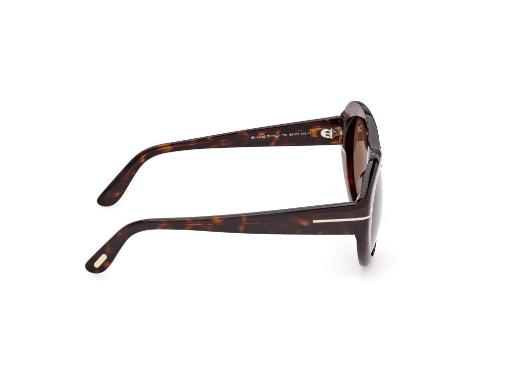 Sunglasses Tom Ford Elodie-02 FT1423 (52E) color avana scura shape round lenses marrone