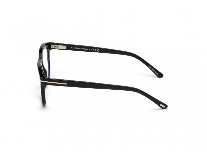 Occhiali da vista Tom Ford FT5532-B (01V) + CLIP-ON colore nero lucido forma geometrico lenti blu