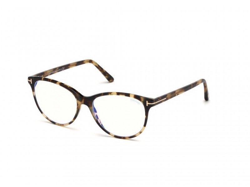 Eyeglasses Tom Ford FT5544-B (055) color avana colorata shape cat eye 
