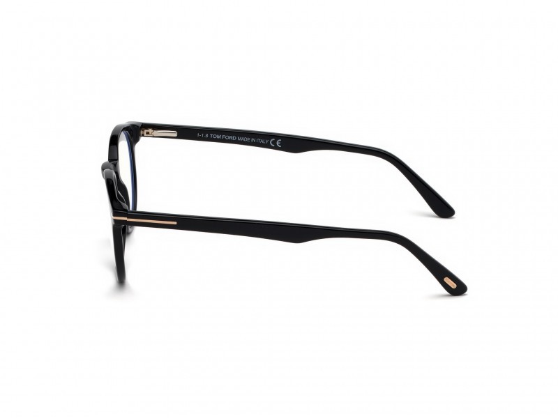 Eyeglasses Tom Ford FT5557-B (001) color nero lucido shape round 