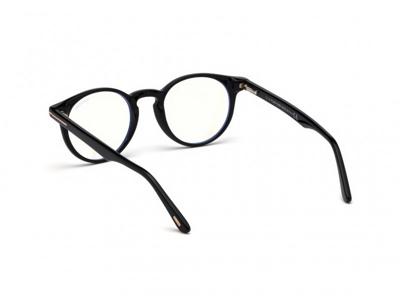 Eyeglasses Tom Ford FT5557-B (001) color nero lucido shape round 