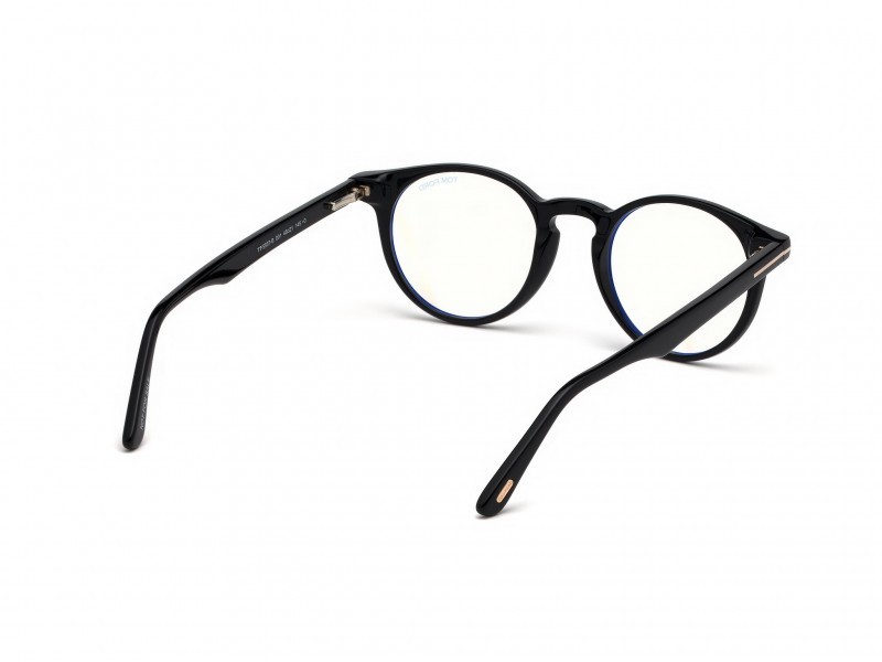 Eyeglasses Tom Ford FT5557-B (001) color nero lucido shape round 