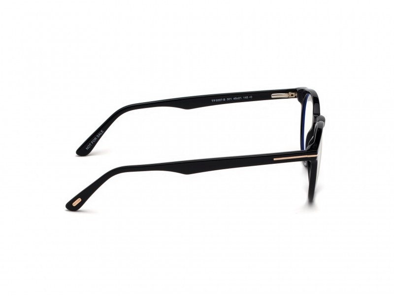 Eyeglasses Tom Ford FT5557-B (001) color nero lucido shape round 