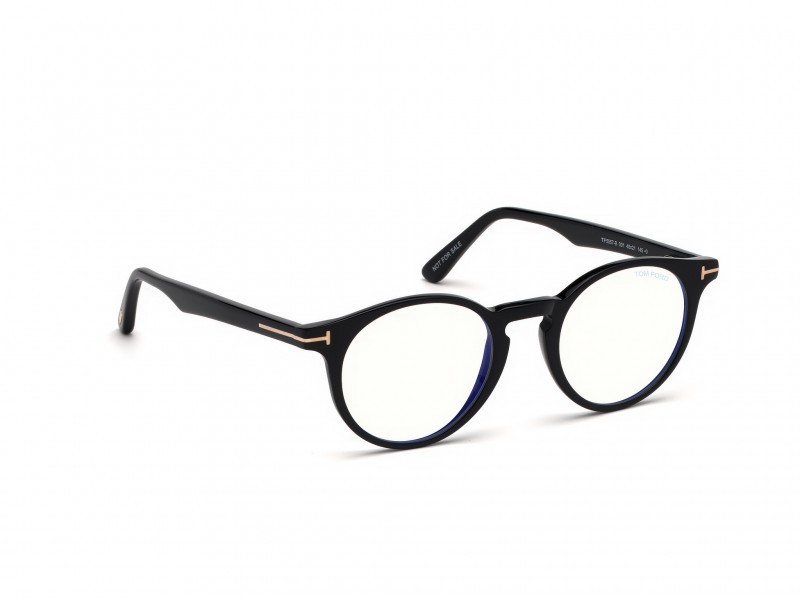 Eyeglasses Tom Ford FT5557-B (001) color nero lucido shape round 