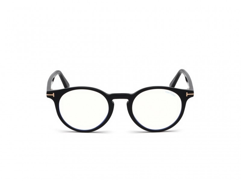 Eyeglasses Tom Ford FT5557-B (001) color nero lucido shape round 