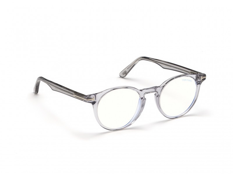 Eyeglasses Tom Ford FT5557-B (020) color grigio/altro shape round 