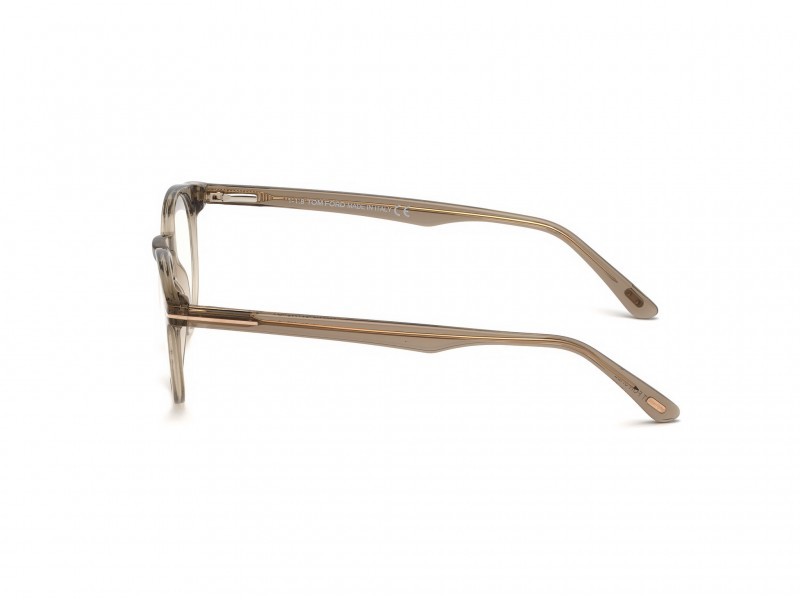 Eyeglasses Tom Ford FT5557-B (045) color marrone chiaro luc. shape round 
