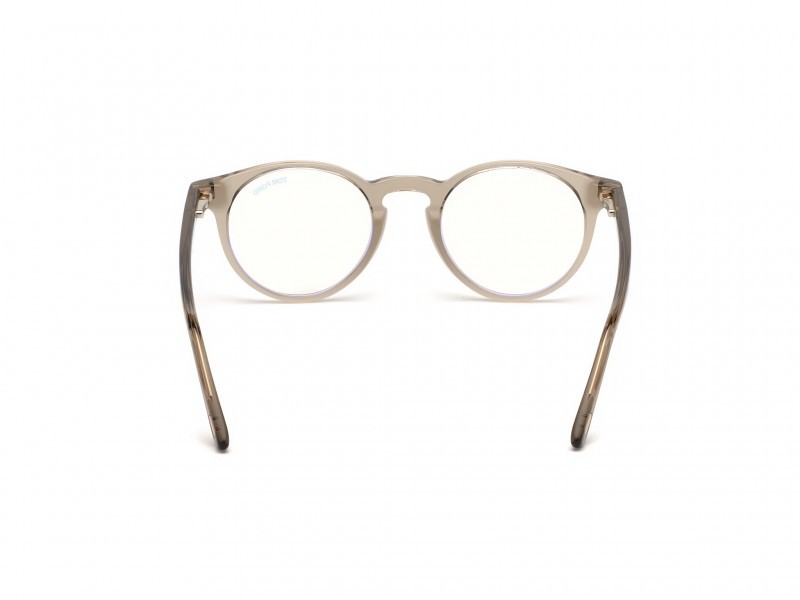 Eyeglasses Tom Ford FT5557-B (045) color marrone chiaro luc. shape round 