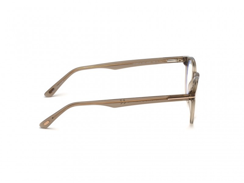 Eyeglasses Tom Ford FT5557-B (045) color marrone chiaro luc. shape round 