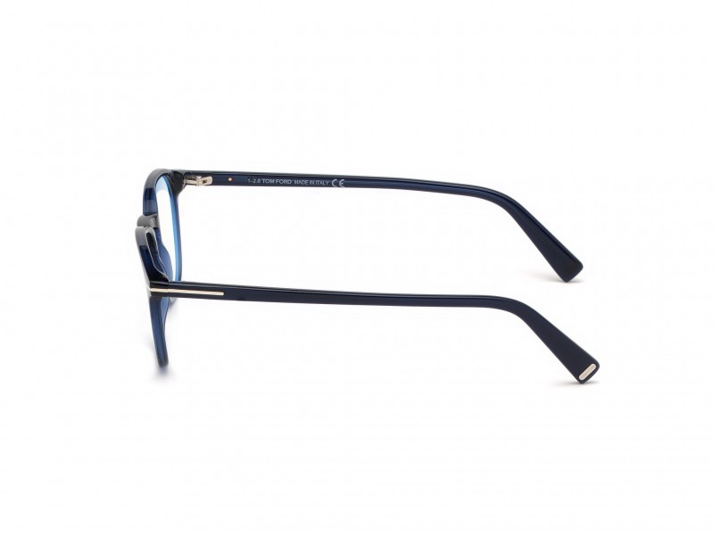 Occhiali da vista Tom Ford FT5583-B (090) colore blu lucido  forma geometrico 