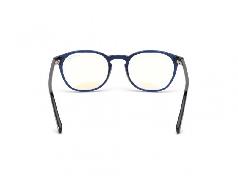 Occhiali da vista Tom Ford FT5583-B (090) colore blu lucido  forma geometrico 