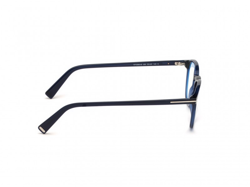 Occhiali da vista Tom Ford FT5583-B (090) colore blu lucido  forma geometrico 