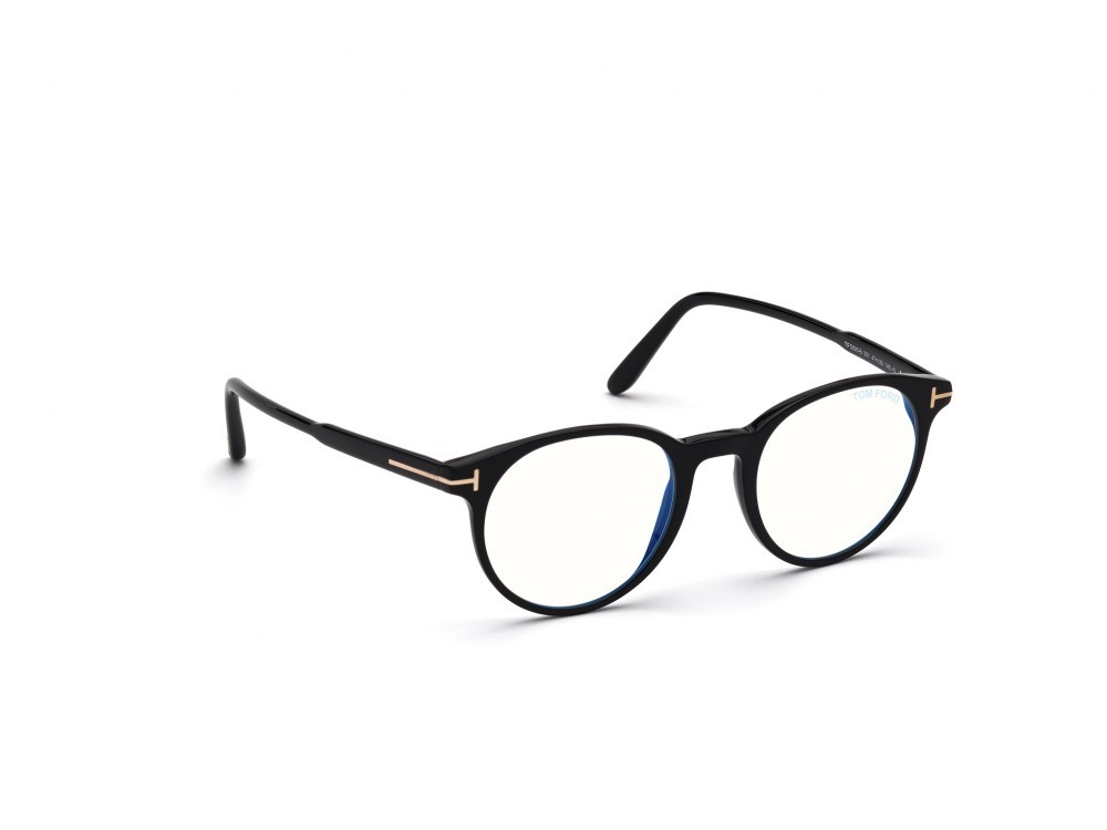 Eyeglasses Tom Ford FT5695-B (001) color nero lucido shape round 
