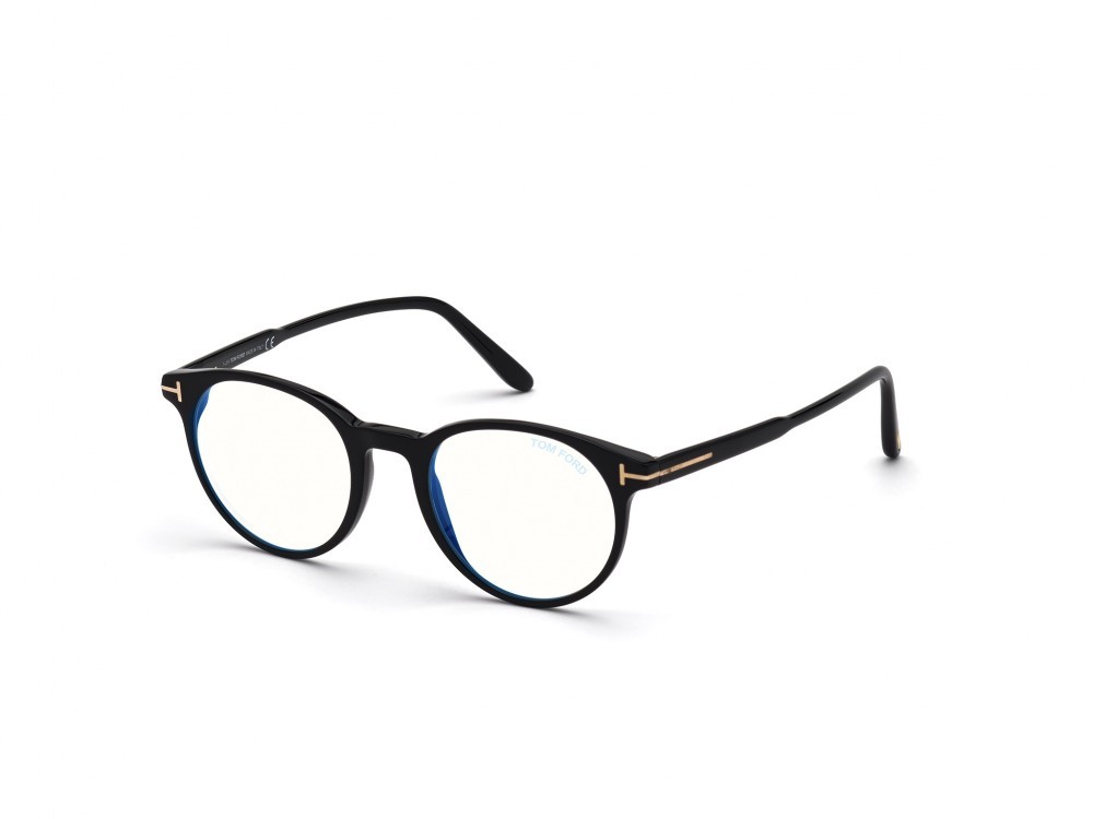 Eyeglasses Tom Ford FT5695-B (001) color nero lucido shape round 