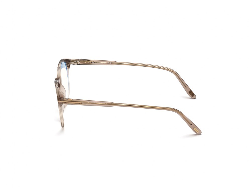 Occhiali da vista Tom Ford FT5695-B (045) colore marrone chiaro lucido forma rotondo 