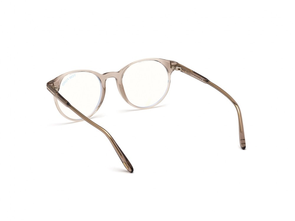 Occhiali da vista Tom Ford FT5695-B (045) colore marrone chiaro lucido forma rotondo 