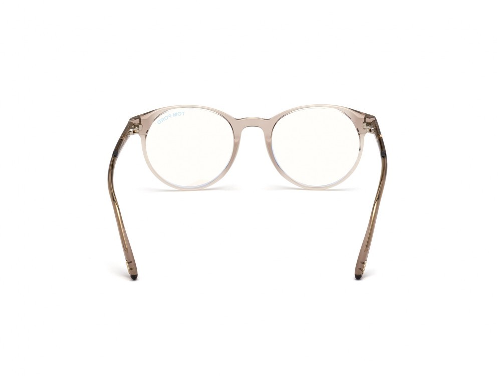 Occhiali da vista Tom Ford FT5695-B (045) colore marrone chiaro lucido forma rotondo 
