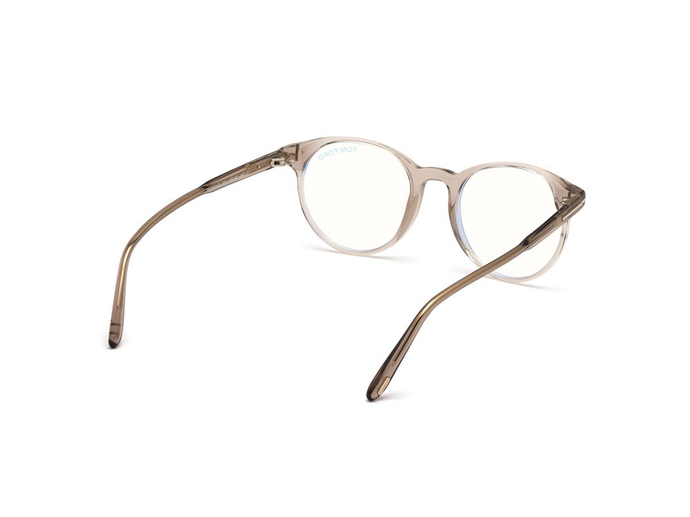 Occhiali da vista Tom Ford FT5695-B (045) colore marrone chiaro lucido forma rotondo 