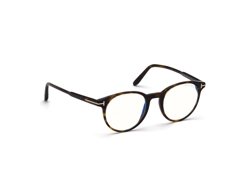 Eyeglasses Tom Ford FT5695-B (052) color avana scura shape round 
