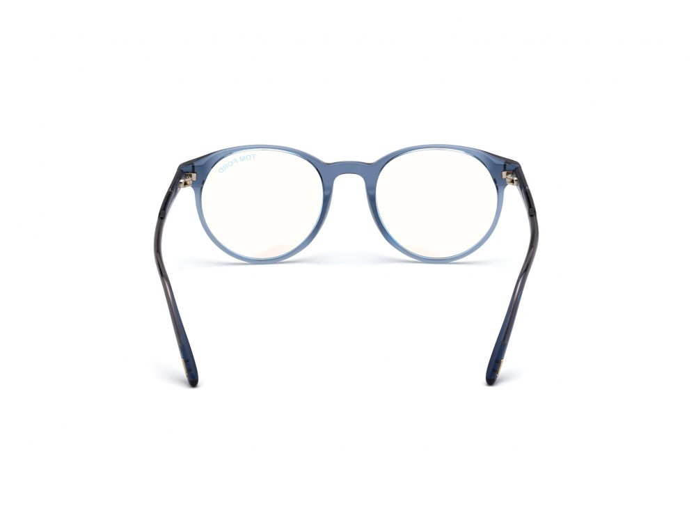 Eyeglasses Tom Ford FT5695-B (090) color blu lucido shape round 