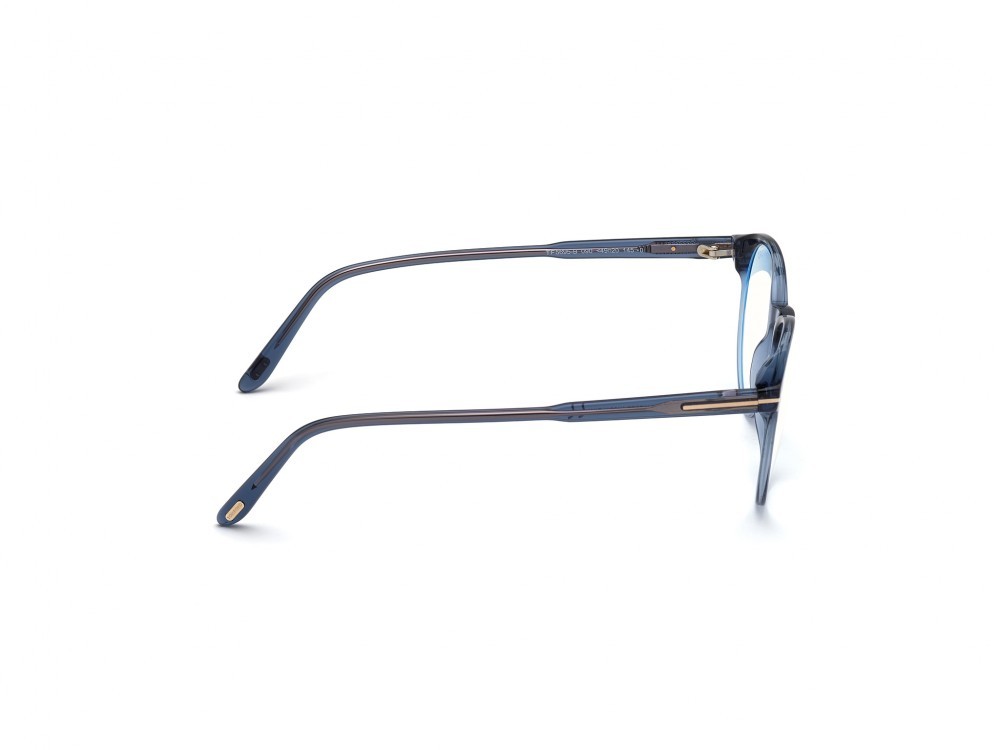 Eyeglasses Tom Ford FT5695-B (090) color blu lucido shape round 