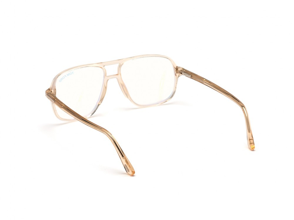 Eyeglasses Tom Ford FT5737-B (045) color marrone chiaro lucido shape navigator 