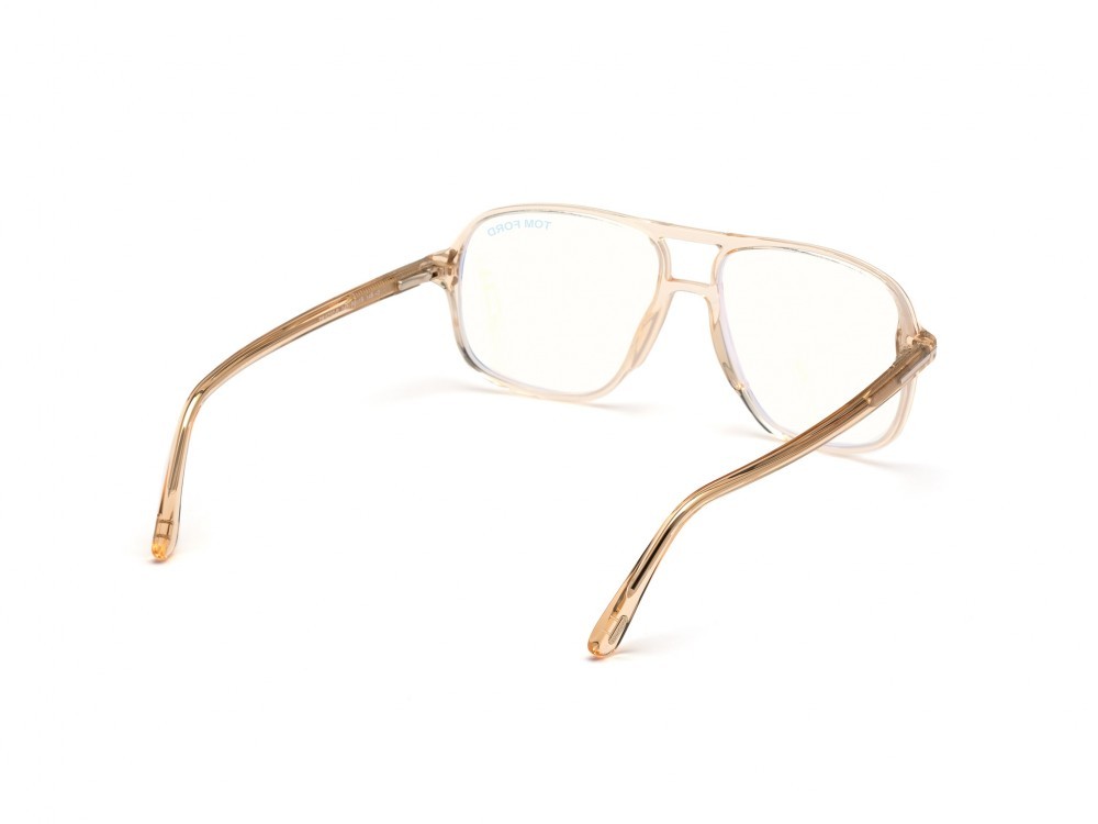 Eyeglasses Tom Ford FT5737-B (045) color marrone chiaro lucido shape navigator 