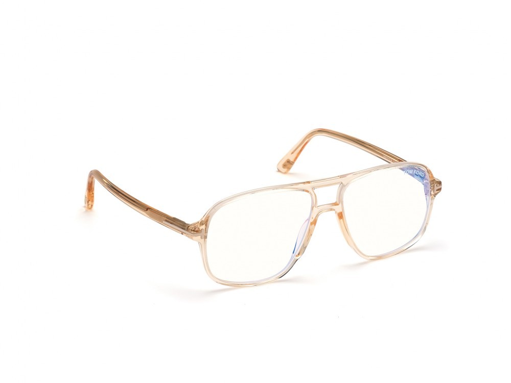 Eyeglasses Tom Ford FT5737-B (045) color marrone chiaro lucido shape navigator 