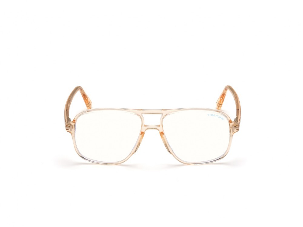 Eyeglasses Tom Ford FT5737-B (045) color marrone chiaro lucido shape navigator 