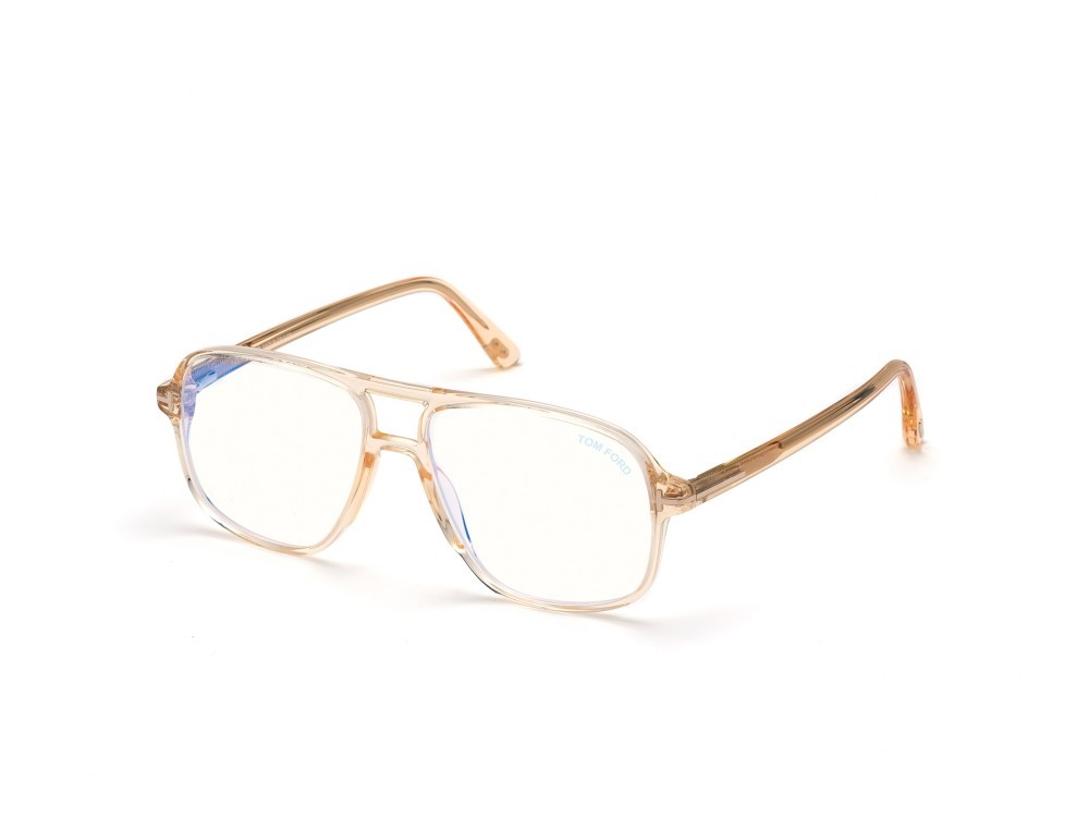 Eyeglasses Tom Ford FT5737-B (045) color marrone chiaro lucido shape navigator 
