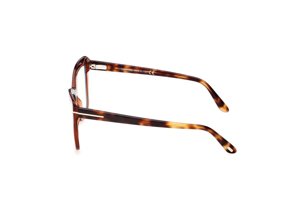 Eyeglasses Tom Ford FT5826-B (048) color marrone scuro lucido shape cat eye 