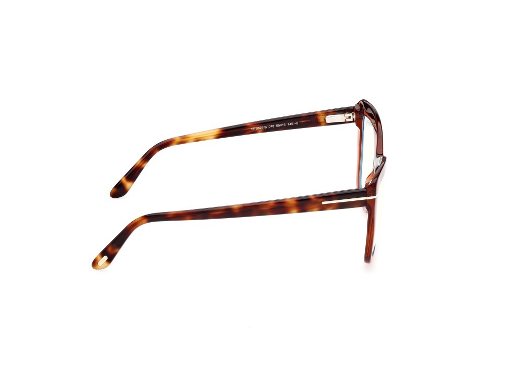 Eyeglasses Tom Ford FT5826-B (048) color marrone scuro lucido shape cat eye 