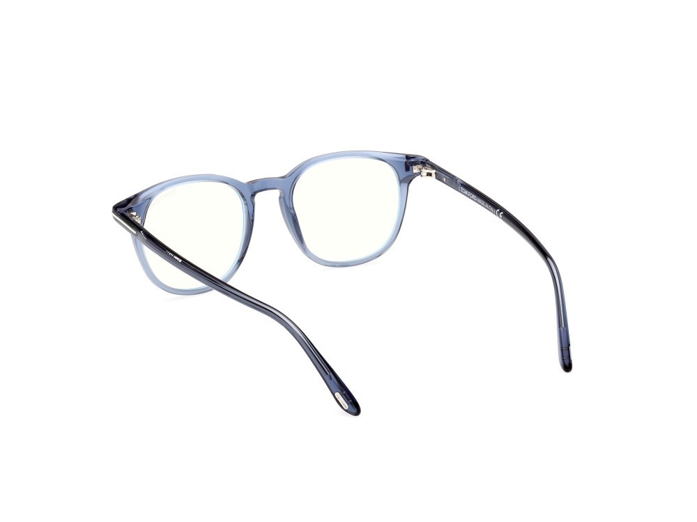 Occhiali da vista Tom Ford FT5832-B (090) colore blu lucido forma rotondo 