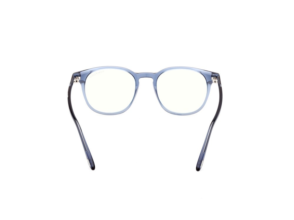 Occhiali da vista Tom Ford FT5832-B (090) colore blu lucido forma rotondo 