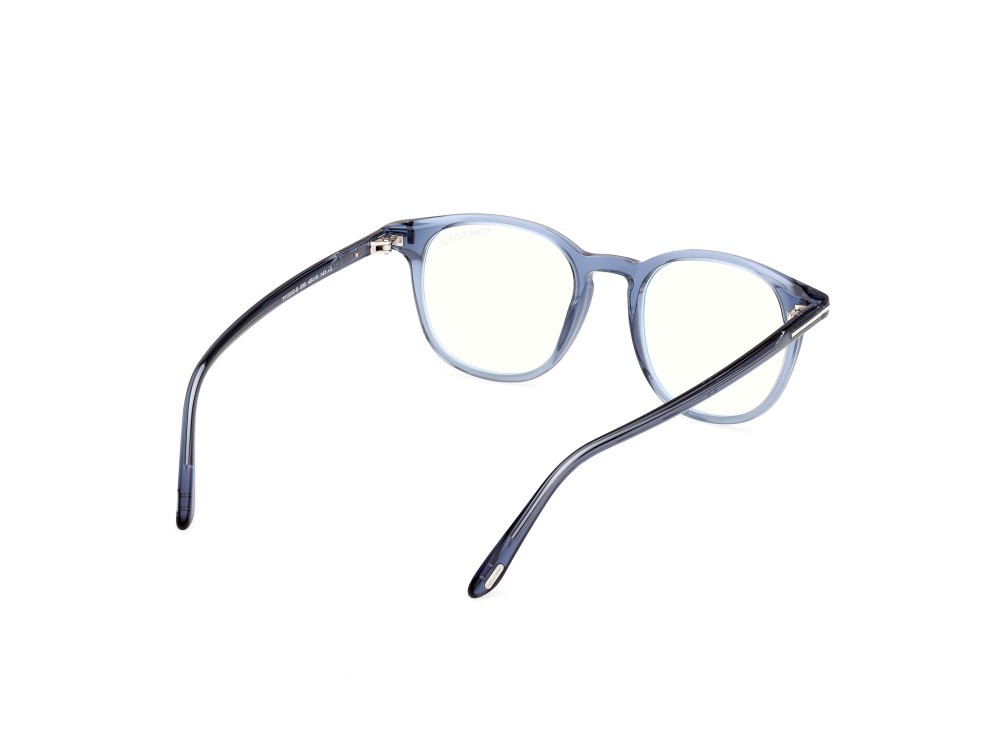 Occhiali da vista Tom Ford FT5832-B (090) colore blu lucido forma rotondo 