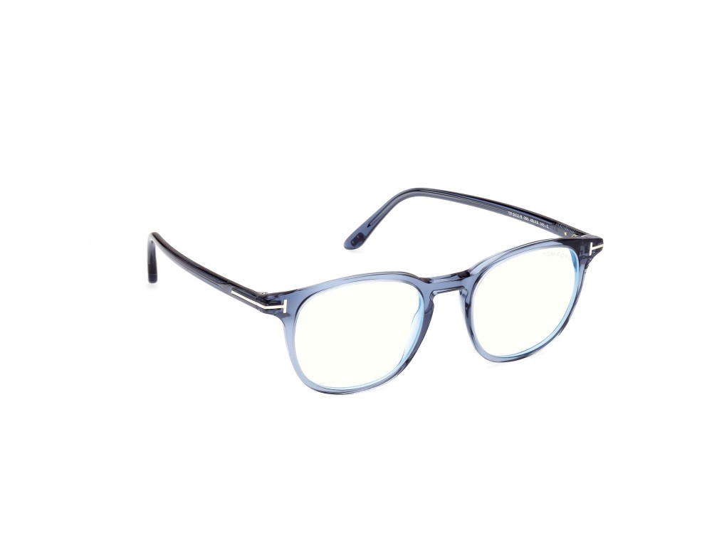 Occhiali da vista Tom Ford FT5832-B (090) colore blu lucido forma rotondo 