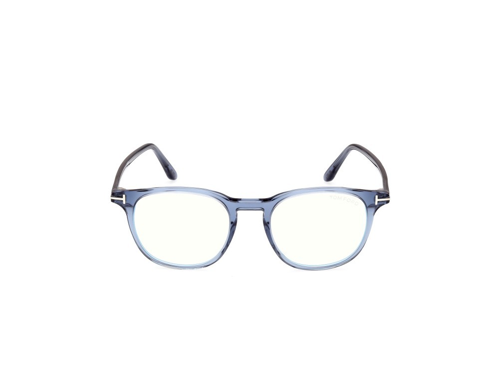 Occhiali da vista Tom Ford FT5832-B (090) colore blu lucido forma rotondo 